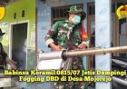 Babinsa Koramil 0815/07 Jetis Dampingi Fogging DBD di Desa Mojorejo
